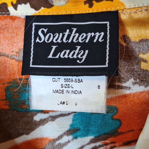 Southern Lady Womens Button Up Jacket Size L Office Career Long Sleeve Silky - Picture 9 of 12